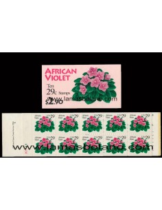 SELLOS ESTADOS UNIDOS 1993  - VIOLETA AFRICANA - CARNET 10 VALORES - CORREO