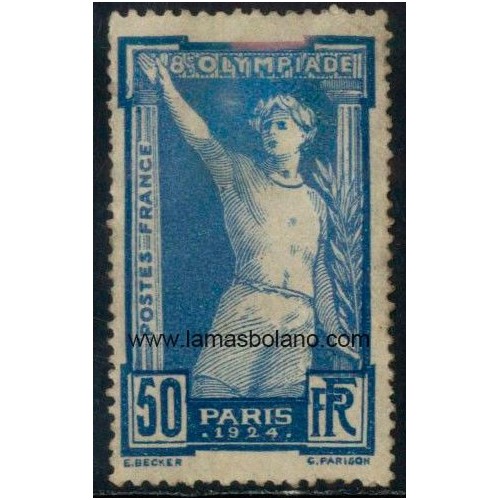 SELLOS FRANCIA 1924 - OLIMPIADA DE PARIS - 1 VALOR SIN GOMA - CORREO