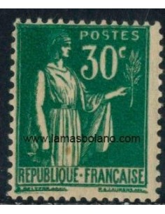SELLOS FRANCIA 1932-33 - TIPO PAZ - 1 VALOR LIGERA MOTA EN EL DORSO - CORREO