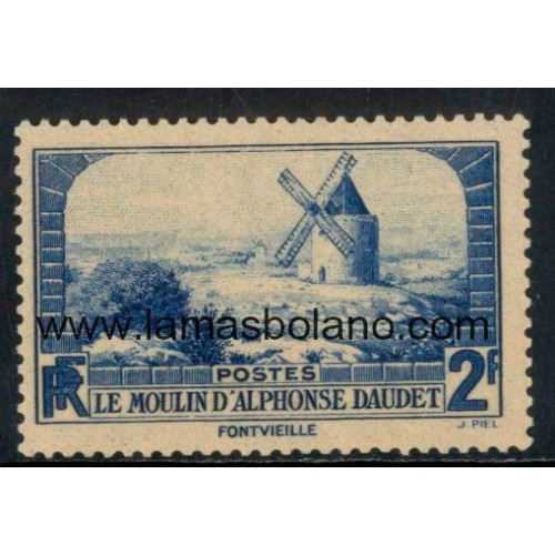 SELLOS FRANCIA 1936 - MOLINO DE ALPHONSE DAUDET - 1 VALOR FIJASELLO - CORREO