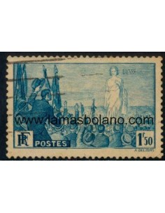 SELLOS FRANCIA 1936 - ENCUENTRO UNIVERSAL PARA LA PAZ EN PARIS - 1 VALOR MATASELLADO - CORREO