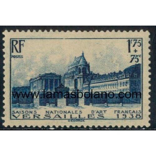 SELLOS FRANCIA 1938 - A BENEFICIO DEL ARTE FRANCES, VERSAILLES - 1 VALOR FIJASELLO - CORREO