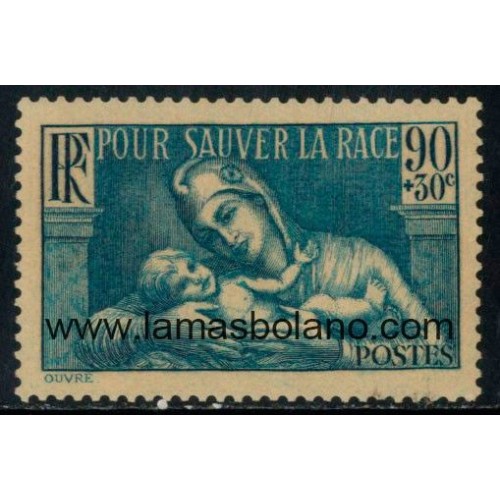 SELLOS FRANCIA 1939 - PARA SALVAR LA VIDA - 1 VALOR FIJASELLO - CORREO