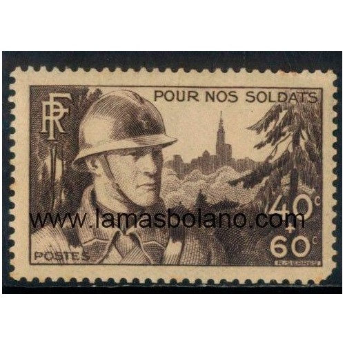 SELLOS FRANCIA 1940 - PARA NUESTROS SOLDADOS - 1 VALOR ** - CORREO