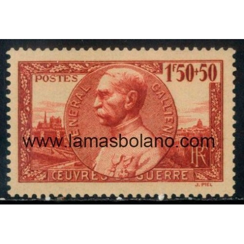 SELLOS FRANCIA 1940 - JOSEPH-SIMON GALLIENI - 1 VALOR FIJASELLO - CORREO