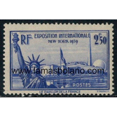 SELLOS FRANCIA 1940 - EXPOSICION INTERNACIONAL DE NEW YORK - 1 VALOR ** - CORREO