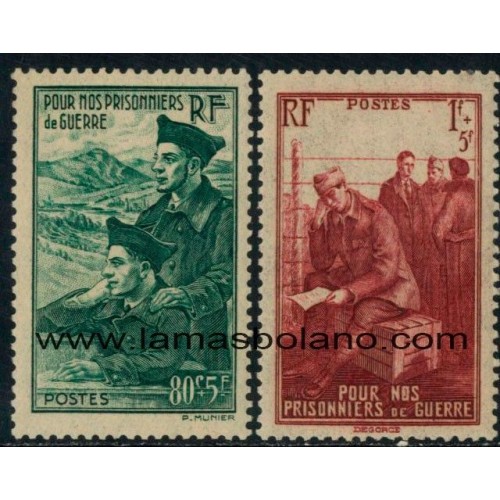 SELLOS FRANCIA 1941 - PARA LOS PRISIONEROS DE GUERRA - 2 VALORES FIJASELLO - CORREO