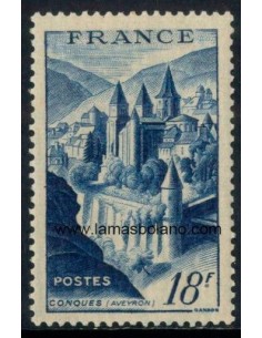 SELLOS FRANCIA 1948 - ABADIA DE CONQUES - 1 VALOR FIJASELLO - CORREO