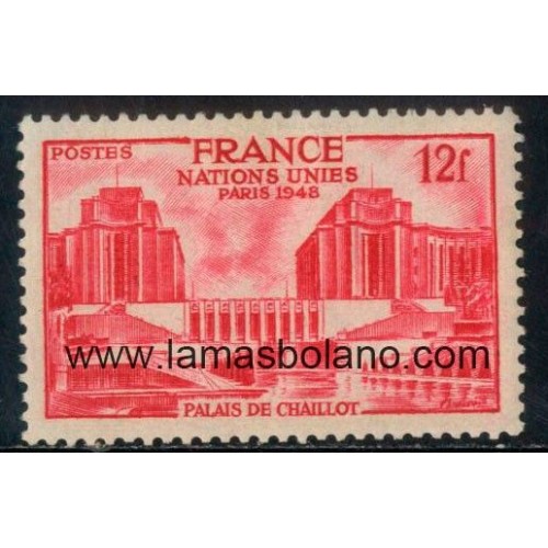 SELLOS FRANCIA 1948 - ASAMBLEA GENERAL DE NACIONES UNIDAS EN PARIS - 1 VALOR FIJASELLO - CORREO