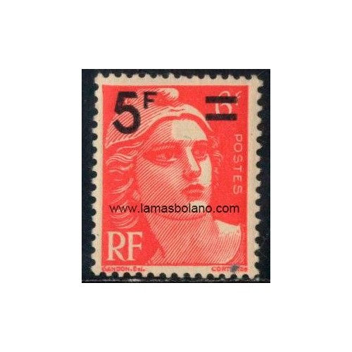 SELLOS FRANCIA 1949 - MARIANNE DE GANDON SOBRECARGADA - 1 VALOR FIJASELLO - CORREO