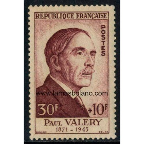 SELLOS FRANCIA 1954 - PAUL VALERY - 1 VALOR FIJASELLO - CORREO