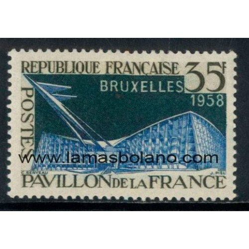 SELLOS FRANCIA 1958 - EXPOSICION DE BRUSELAS - 1 VALOR ** - CORREO