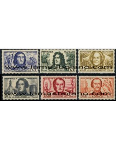 SELLOS FRANCIA 1959 - CELEBRIDADES - 6 VALORES ** - CORREO