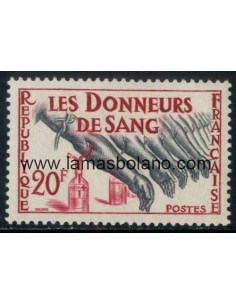 SELLOS FRANCIA 1959 - HOMENAJE A LOS DONANTES DE SANGRE - 1 VALOR ** - CORREO