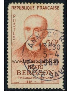 SELLOS FRANCIA 1959 - HENRI BERGSON CENTENARIO DEL NACIMIENTO - 1 VALOR MATASELLADO - CORREO