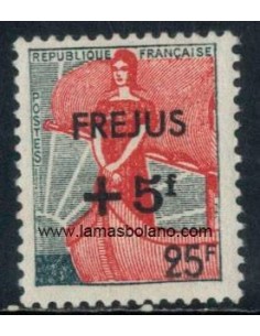 SELLOS FRANCIA 1959 - A BENEFICIO DE LAS CATASTROFES DE FRÉJUS - 1 VALOR SOBRECARGADO  ** - CORREO