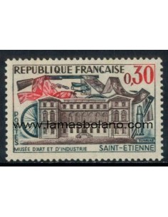 SELLOS FRANCIA 1960 - MUSEO DE ARTE E INDUSTRIA DE SAINT-ETIENNE - 1 VALOR FIJASELLO - CORREO