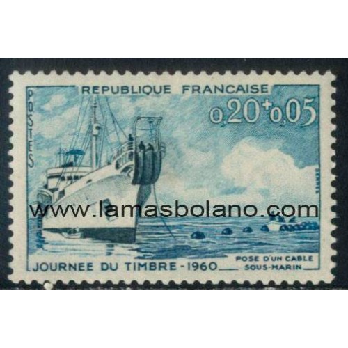 SELLOS FRANCIA 1960 - DIA DEL SELLO - 1 VALOR - CORREO