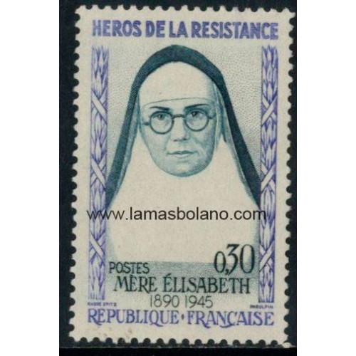SELLOS FRANCIA 1961 - MADRE ELISABETH - 1 VALOR - CORREO