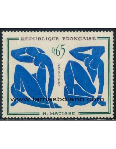 SELLOS FRANCIA 1961 - LOS DESNUDOS AZULES DE HENRI MATISSE - 1 VALOR - CORREO
