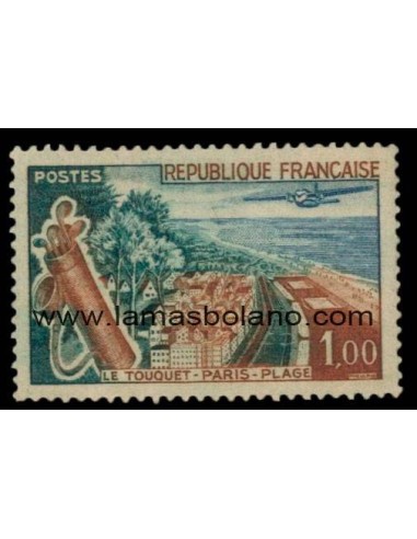 SELLOS FRANCIA 1962 - LE TOUQUET-PARIS-PLAGE - 1 VALOR FIJASELLO - CORREO