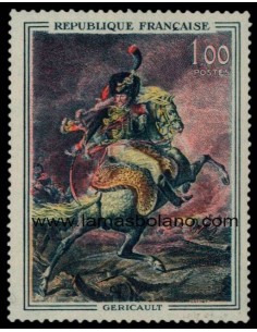 SELLOS FRANCIA 1962 - OFICIAL DE CAZADORES DE THEODORE GERICAULT - 1 VALOR - CORREO