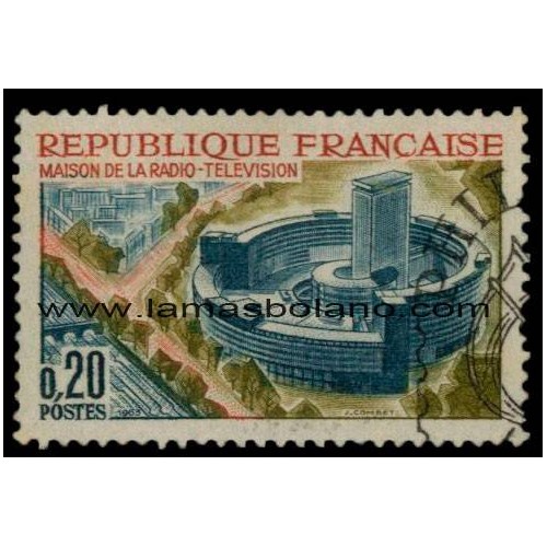 SELLOS FRANCIA 1963 - CASA DE LA RADIO-TELEVISION DE PARIS - 1 VALOR MATASELLADO - CORREO