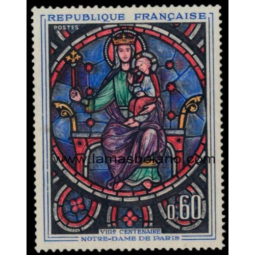 SELLOS FRANCIA 1964 - NOTRE-DAME DE PARIS 8 CENTENARIO - 1 VALOR FIJASELLO - CORREO