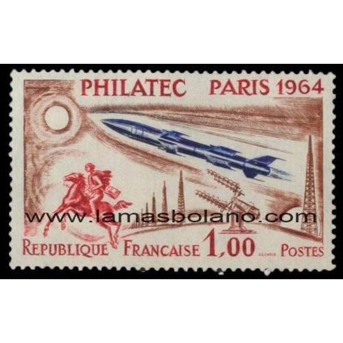 SELLOS FRANCIA 1964 - EXPOSICION FILATELICA INTERNACIONAL PHILATEC EN PARIS - 1 VALOR - CORREO