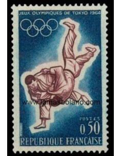 SELLOS FRANCIA 1964 - OLIMPIADA DE TOKYO - 1 VALOR FIJASELLO - CORREO