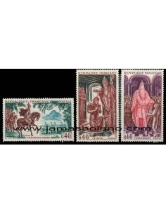 SELLOS FRANCIA 1966 - GRANDES NOMBRES DE LA HISTORIA - 3 VALORES - CORREO