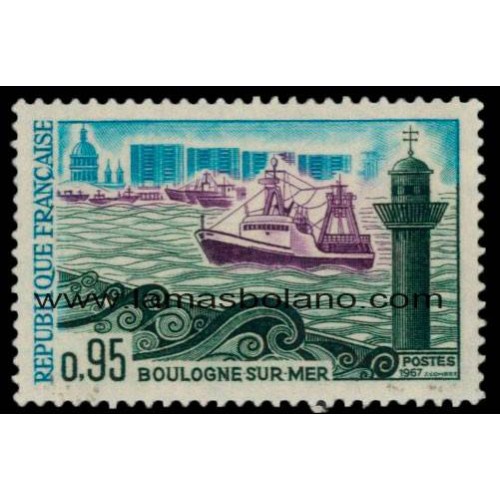 SELLOS FRANCIA 1966-67 - BOULOGNE-SUR-MER - 1 VALOR - CORREO