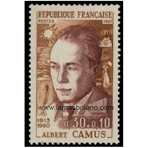 SELLOS FRANCIA 1967 - ALBERT CAMUS - 1 VALOR - CORREO