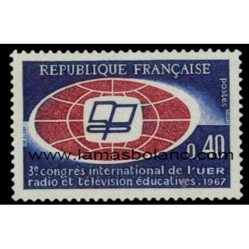 SELLOS FRANCIA 1967 - 3 CONGRESO INTERNACIONAL DE LA UNION EUROPEA DE RADIODIFUSION EN PARIS - 1 VALOR - CORREO