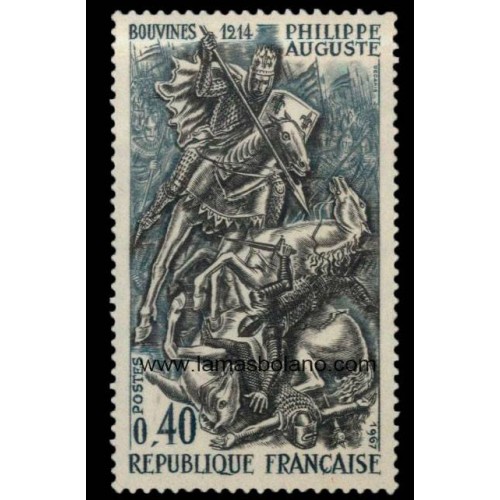 SELLOS FRANCIA 1967 - PHILIPPE II AUGUSTE - 1 VALOR - CORREO