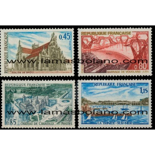 SELLOS FRANCIA 1969 - TURISMO - 4 VALORES - CORREO