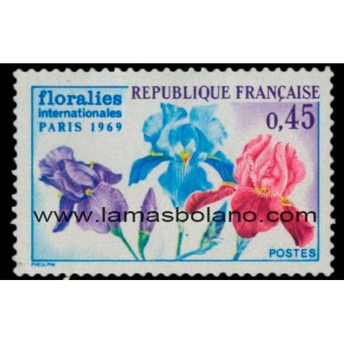 SELLOS FRANCIA 1969 - EXPOSICION DE FLORES INTERNACIONALES DE PARIS - 1 VALOR - CORREO