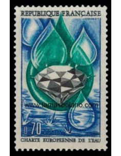 SELLOS FRANCIA 1969 - CARTA EUROPEA DEL AGUA - 1 VALOR - CORREO
