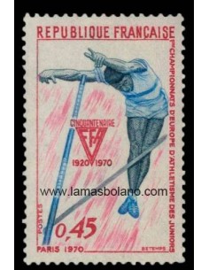 SELLOS FRANCIA 1970 - CAMPEONATO DE EUROPA DE ATLETISMO JUNIOR - 1 VALOR - CORREO