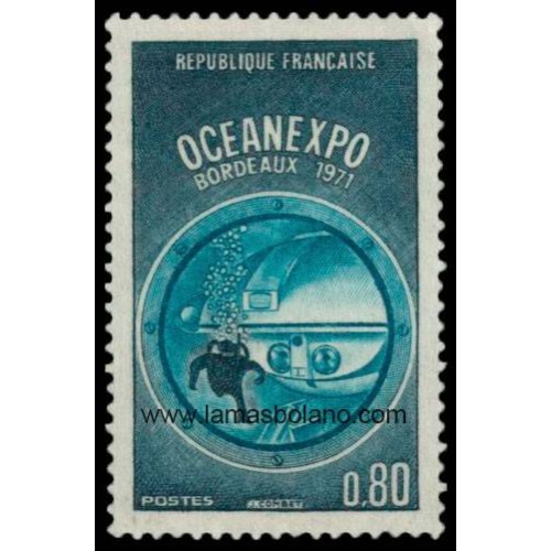 SELLOS FRANCIA 1971 - OCEANEXPO BORDEAUX 1971 - 1 VALOR - CORREO
