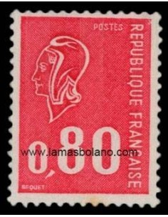 SELLOS FRANCIA 1974 - MARIANNE DE BEQUET - 1 VALOR CON BANDA DE FOSFORO - CORREO