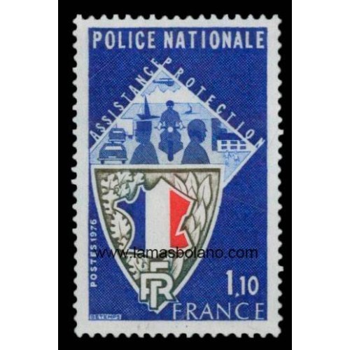 SELLOS FRANCIA 1976 - POLICIA NACIONAL - 1 VALOR -CORREO
