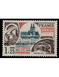SELLOS FRANCIA 1977 - ABADIA DE PREMONTRES EN PONT A MOUSSON - 1 VALOR - CORREO
