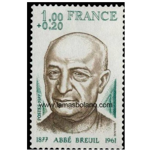 SELLOS FRANCIA 1977 - ABBE BREUIL - 1 VALOR - CORREO