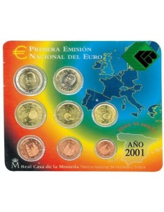 MONEDA ESPAÑA 2001 - EUROSET BU CARTERITA EUROS 2001 (8 MONEDAS) - FNMT