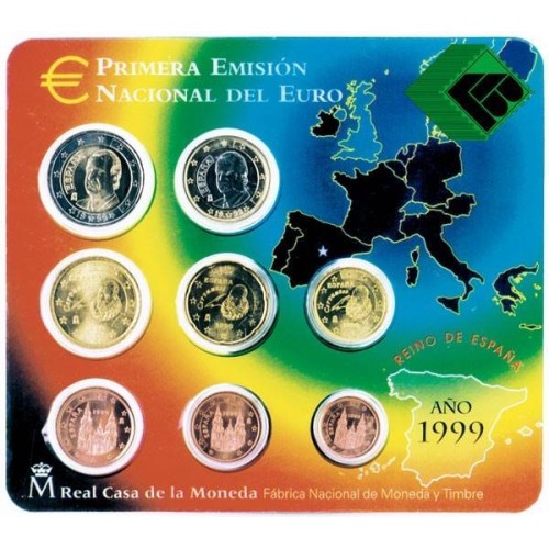 MONEDA ESPAÑA 1999 - EUROSET BU CARTERITA EUROS 1999 (8 MONEDAS) - FNMT