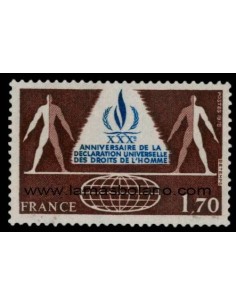 SELLOS FRANCIA 1978 - DECLARACION UNIVERSAL DE DERECHOS HUMANOS 30 ANIVERSARIO - 1 VALOR - CORREO