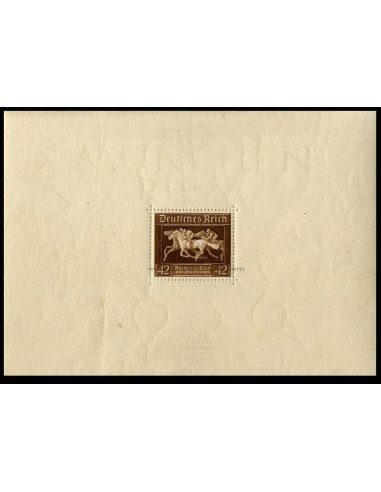 SELLOS DE ALEMANIA IMPERIO 1936 - TERCER RUBAN BRUN - HOJITA BLOQUE