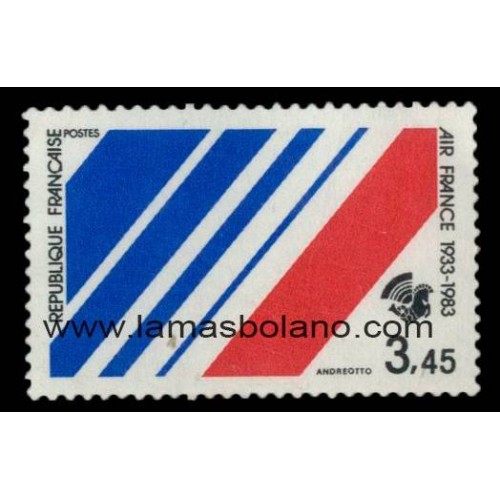 SELLOS FRANCIA 1983 - AIR FRANCE 50 ANIVERSARIO DE LA CREACION DE LA COMPAÑIA AEREA - 1 VALOR - CORREO