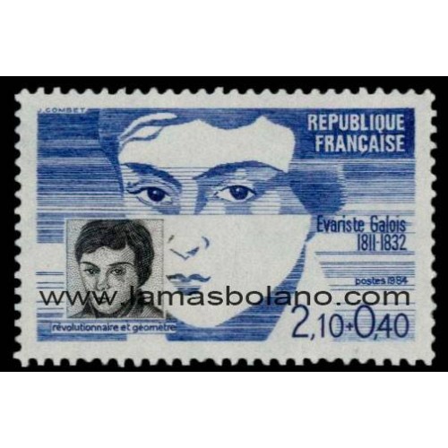 SELLOS FRANCIA 1984 - EVARISTE GALOIS - 1 VALOR - CORREO